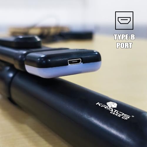 Image of Kratos Selfie Stick Tripod Stand, 3 in 1 Multifunctional Design, Rechargable LED Light with Two Brighness Levels for Make up, Selfie & Photo Shoot, Selfie Stick with Bluetooth Remote (70cm with light)