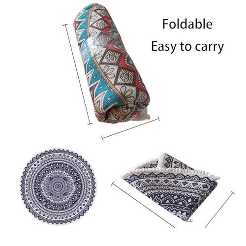 Tapis rond bohème pour chambre et salon tapis doux décoratif 120cm
