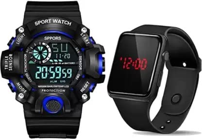 RPS FASHION WITH DEVICE OF R Digital Watch with Square LED Boys & Girls Watches Shockproof Turquoise Dial Black Strap (Blue+Digital+Big) (B0BPPHGRLB) Amazon Price History, Amazon Price Tracker