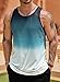 VOGSTART Men's Pinstripe Casual Tank Sport Top Swim Tank Vacation Tropical Breathable Muscular Beach Shirt Blue