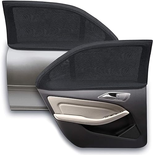 Kinwers Zonwering auto zijruit, (2 stuks) vliegengaas autoruit verduistering baby auto raam zon schaduw bescherming kinderen
