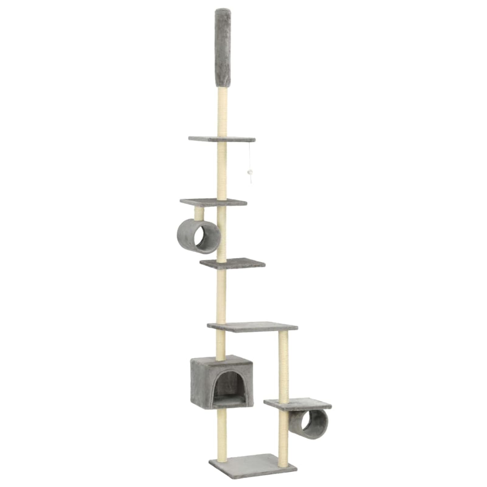 ShGaxin Tiragraffi per gatti con tiragraffi in sisal, 260 cm, grigio, tiragraffi, torre per gatti
