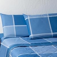 Happidea - Completo letto singolo in puro cotone Alicante - vari colori