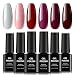 TOMICCA Gel Nail Polish Set, Pink Red Series 6 Color 10ML A+ Soak Off UV LED Gel Polish Kit Nail Art