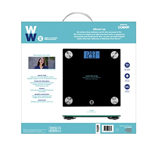 Ww Scales By Conair Digital Glass Bathroom Scale, 400 Lbs. Capacity (Pack Of 2) #TOP7