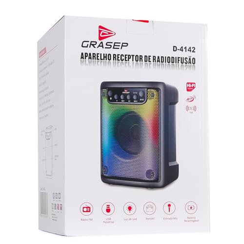 Caxinha Caixa De Som Bluetooth 5.0 Tws Led Rgb 5 Modos Portátil Recarregável Mp3 Pc Celular Notebook