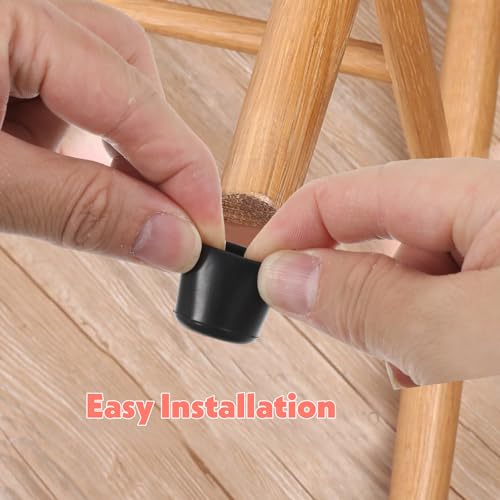 Image of 10 Pcs Rubber Chair Leg Floor Protectors,Round Rubber Chair Leg Caps,Black Chairs Foot Covers for Metal Tubing,Round Desk Chairs Legs,Glide Protection(3 /4 inch /19 mm)