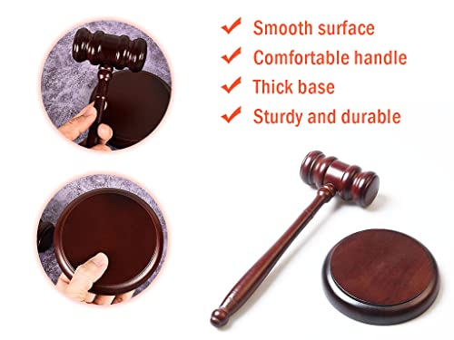 Image of Black Gavel and Block Set, 2-Piece, Traditional Wooden Gavel Set for Judge, Lawyer, Student, Auction, Court and Gifts