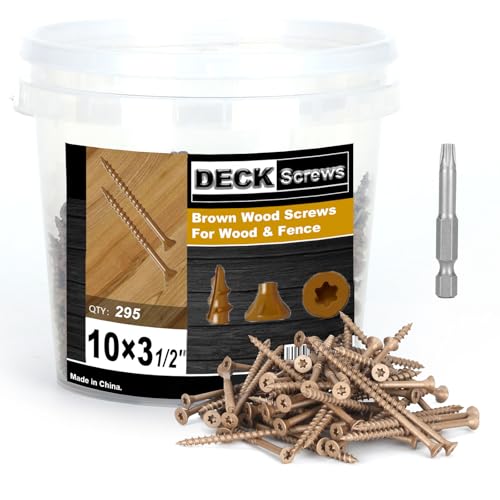 Image of Deck Screws #10 x 3-1 /2'', T25 Star Torx Drive Flat Head Wood Screws, Brown, 5lb