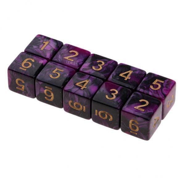 ATORSE Toy 2x10x 6-Sided Game Dice 16mm Dice for Board Games/Teaching Math Purple+Black-Toys & Hobbies-Games-Role Playing Games-Dungeons & Dragons-Accessories & Dice-image-44