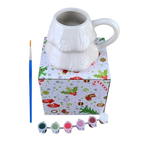 Genérico Tazas De Café Para Manualidades - 1 Juego de Pintura DIY Manualidades,Kit DIY para Colorear y Tazas de Árbol de Navidad,para Decoración Fiestas Navideñas Adultos Cumpleaños