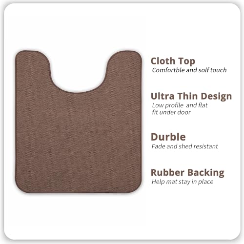 Toilet Rugs U Shaped Bathroom Rug,Machine Washable Non Slip Quick Dry Super Absorbent Ultra Thin Toilet Mats for Bathroom Toilet.Brown,1'8"x2'(20x24inch)
