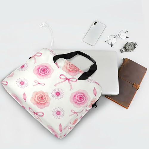 Maletín para portátil 15.6" rosa con flores miniatura 7