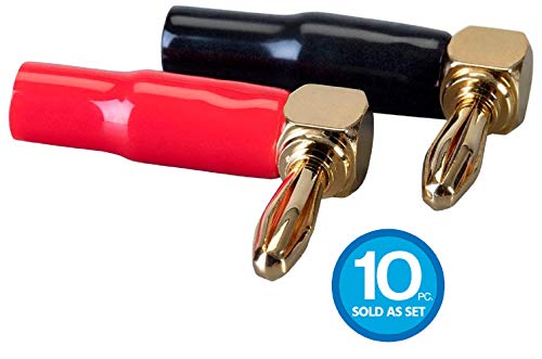 Monoprice 10 Pair Right Angle 24k Gold Plated Banana Speaker Wire Cable Screw
