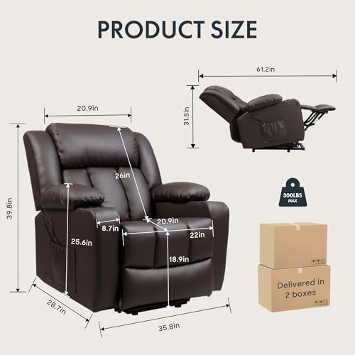 Sillón reclinable eléctrico con calefacción y masaje miniatura 2