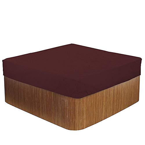 LDIW Rechteckige Outdoor Whirlpool Spa Abdeckung, 190T Polyester Stoff Quadratische Pool-Staubschut Wasserdicht Staubdichte,Kaffee,210x210x30cm Cover