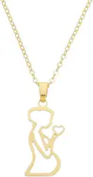 Colar Mãe Corrente Pingente Gestante Semijoia Banhado A Ouro 18K