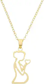 Colar Mãe Corrente Pingente Gestante Semijoia Banhado A Ouro 18K