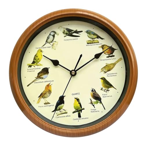 Horloge murale à oiseaux chantant à chaque heure pour salon - 8