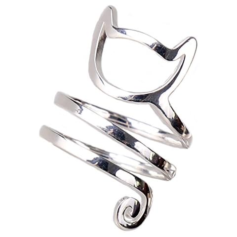 Helen de Lete Innovative Lovely Cat Kitty Sterling Silver Ring Updated Version for Adult Women Cover