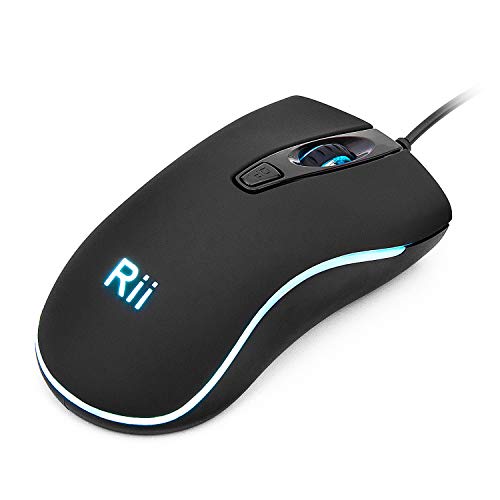 Image of Rii RM105 Wired Mouse,Computer Mouse with Colorful RGB Backlit,1600DPI Levels,Comfortable Grip Ergonomic Optical ,USB Wired Mice Support Windows PC, Laptop,Desktop,Notebook (2 Pack)