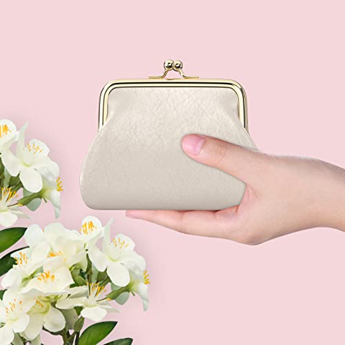 Image of Coin Purse, Small PU Leather Change Purse, Coin Wallet with Clasp, Car Change Holder Pouch for Woman Men Kids Girls, Apricot
