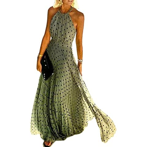 Vestido Largo Plisado Estampado Mujer WSPDSD Cover