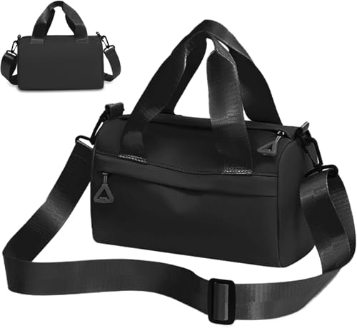 Mayhug Bolsa de deporte de lona, bolsa de deporte, bolsa de deporte negra, mini bolsa de gimnasio para mujer, mini bolsa de gimnasio de 9.5 x 4.7 x 5.5 pulgadas, mini bolsa de lona de nailon, bolsa de