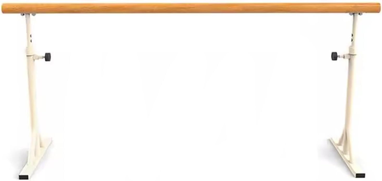 Adjustable Solid Wood Ballet Barre - Portable 80-120cm for Adult Fitness & Stretching - Ideal Dance Training Equipment for Home Gym - 200cm Long