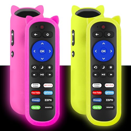 (Pack of 2) Remote Compatible with Roku Players and Roku TV Remote for Roku Box 1 2 3 4 Roku Express/+ Premiere/+ Ultra and TCL Hisense Onn Element Philips Roku TV with Anti-Lost Case