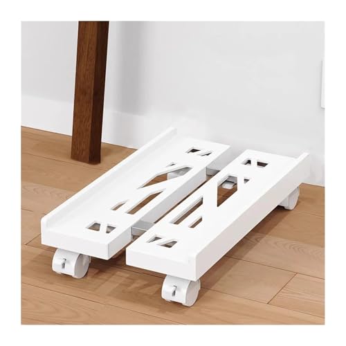 Soporte móvil para torre de computadora blanco con ruedas giratorias, ajustable para CPU, ventilado para mantener el equipo refrigerado miniatura 1
