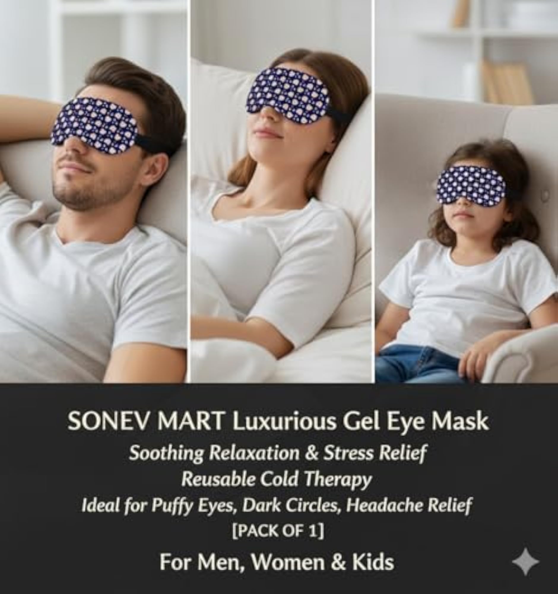Cotton Sleep Eye Mask, Comfortable Night Blindfold
