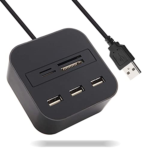 Image of USB Hub, USB Hub Combo 3 USB Ports and All in one Card Reader, USB 2.0, for Pen Drives /Cameras /Mobiles /PC /Laptop /Notebook /Tablet, Docking Station, MS /MS Pro /SD /Micro SD Support