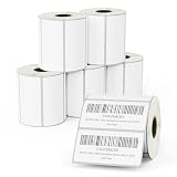 BETCKEY - 6 Rotoli di Etichette Film Rimovibili,76mm x 38mm, 5700 Etichette a Distacco Facile Senza Residui per Stampanti Termiche