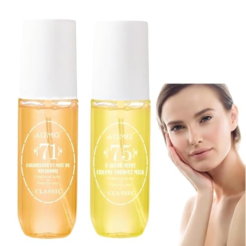 Perfume brasileño, espray corporal brasileño, hidratante, spray corporal, sin frescura y fragancia floral, 90 ml (#71and75)