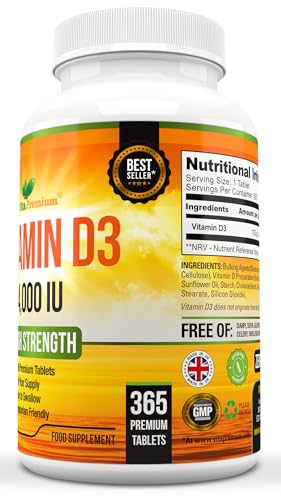 Vitamin D 4,000 IU Tablets, Maximum Strength Vitamin D3 Supplement, 365 Easy to Swallow Tablets - Full Year Supply - Image 3