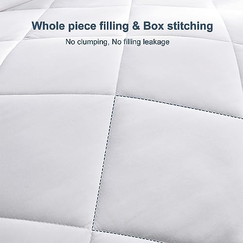 CozyLux Bettdecke 200x200cm für 4 Jahreszeiten - Bettdecke Ohne Bezug 2x2m Mikrofaser-Füllung 300GSM - Steppdecke mit 4 Eckschlaufen, Super Weiche Atmungsaktive Zudecke Schlafdecke 200x200, Weiß
