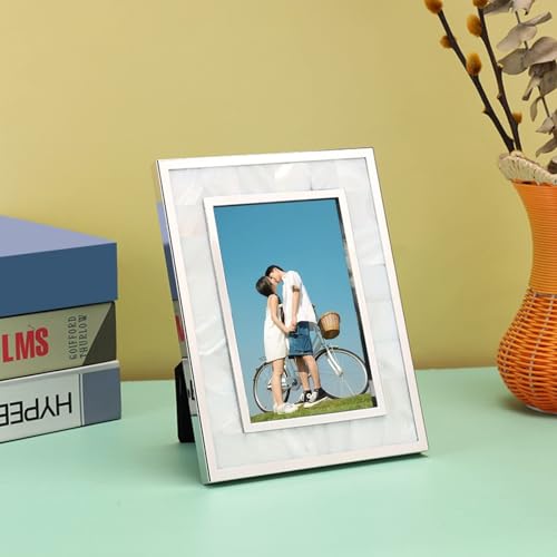 Homxi Marcos De Fotos 20.32 X 25.4 Vintage,Metal Y Concha,Horizontal Y Vertical,Tablero De Mesa,Marcos Cuadro Decoracion Dormitorios,Plata Homxi Marcos De Fotos 20.32 X 25.4 Vintage,Metal Y Concha,Horizontal Y Vertical,Tablero De Mesa,Marcos Cuadro Decoracion Dormitorios,Plata