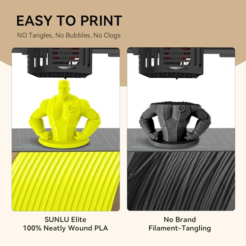 Image of PLA Filament 1.75mm, Fit Most FDM 3D Printers, Neatly Wound 3D Printing Filament 1.75mm, Dimensional Accuracy + /- 0.02 mm, 1kg Spool (2.2lbs), Yellow