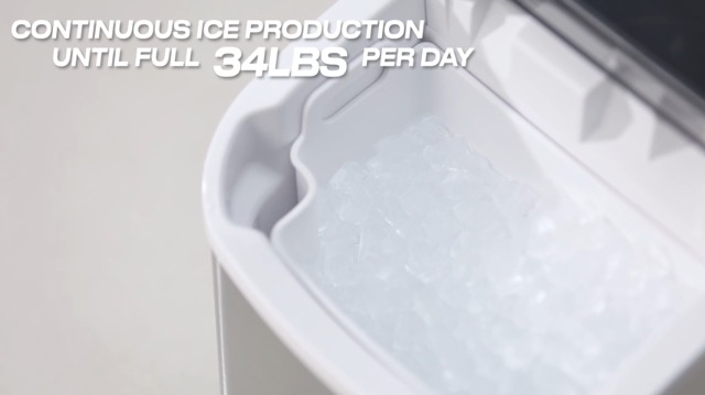 Image of Antarctic Star Nugget Ice Maker Countertop with Handle, Stainless Steel, 35Lbs /24Hrs,7 Mins Ice Making, Pellet Ice Maker with Ice Basket /Ice Scoop for Home /Bar /Party /Office