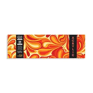 Zen Sangam Artists Bookmark Acrylics Glued Sketch Paper Pad - 300 GSM - Cold Pressed - (24 Sheets) - Canvas Texture Surface - 20x6cm - For Acrylics, Tempera, Poster Paint,Heavy-body Paints,Oil Paints