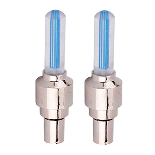 Tyre Valve Cap LED Bulbs for Bikes (Pack of 2, Blue)