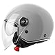VINZ Tobia Jethelm mit Doppelvisier | Roller Helm mit Sonnenblende | In Gr. XS-XXL | ECE 22.06 Zertifiziert | Motorradhelm mit Visier |Viele Farben Erhältlich - Grau