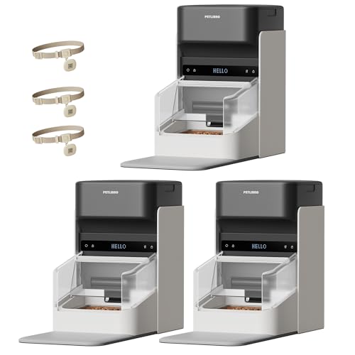 PETLIBRO RFID Cat Feeders for 3 Cats, Collar Tag for Personalized Meals, Cats Recognition, Diet Tracking and Anti-Stealing for Multi-Pets Homes and Different Diets, Wi-Fi Automatic Cat Food Dispensers