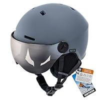 Ski Helmet for Men Women Boy Girl Kid Children Skiing Snowboard Certified Safety Professional Snow Sports Earmuff Winter Warm (L (58-61cm), Grey)