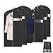 Custodia Porta Abiti, GEEDIAR 6pcs Copriabiti Antipolvere con Cerniera, Lavabile, Antipolvere, Resistente alla Muffa, Abbigliamento Copre con Finestra Trasparente(100*60/120*60)cm,con Borsa Scarpe