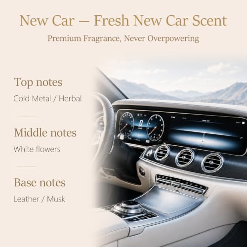 Image of Hanging Car Air Freshener, Adjustable Fragrance Control, New Car 4 Pack | Liquid Oil Diffuser, Customize Scent Intensity, Lasts 40+ Days, Car accessories, For Car, Home & Office