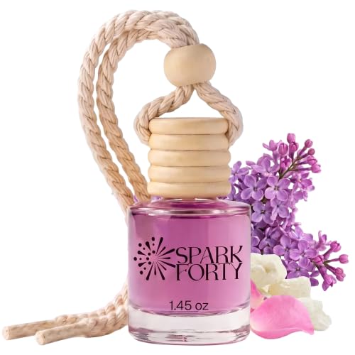 Image of Lilac Car Air Freshener Hanging | Car Perfume, 8 ml | 0.27 fl oz (8 ml) | 30-Day Luxury Glass Diffuser | Lilac, Rose & White Musk | Long-Lasting Floral Scent