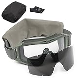Revision Desert Locust Military Goggles – Clear and Smoke Lens, Foliage Green Frame, One Size – Anti Fog Eye Protection Ballistic Goggles – Made In USA