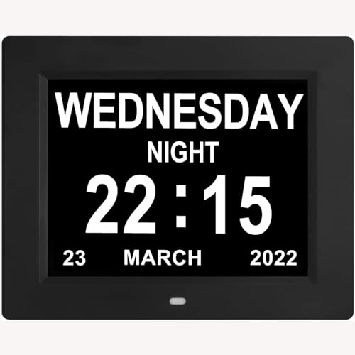 Lami Products 8009 8.7 Inch Digital Day Date Clock With 5 Alarms 3 Medicine Reminders, Large Display Dementia Calendar Clocks cover